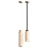 Traditional Japanese Cylinder Yellow Travertine Wood Light - Thumbnail 3