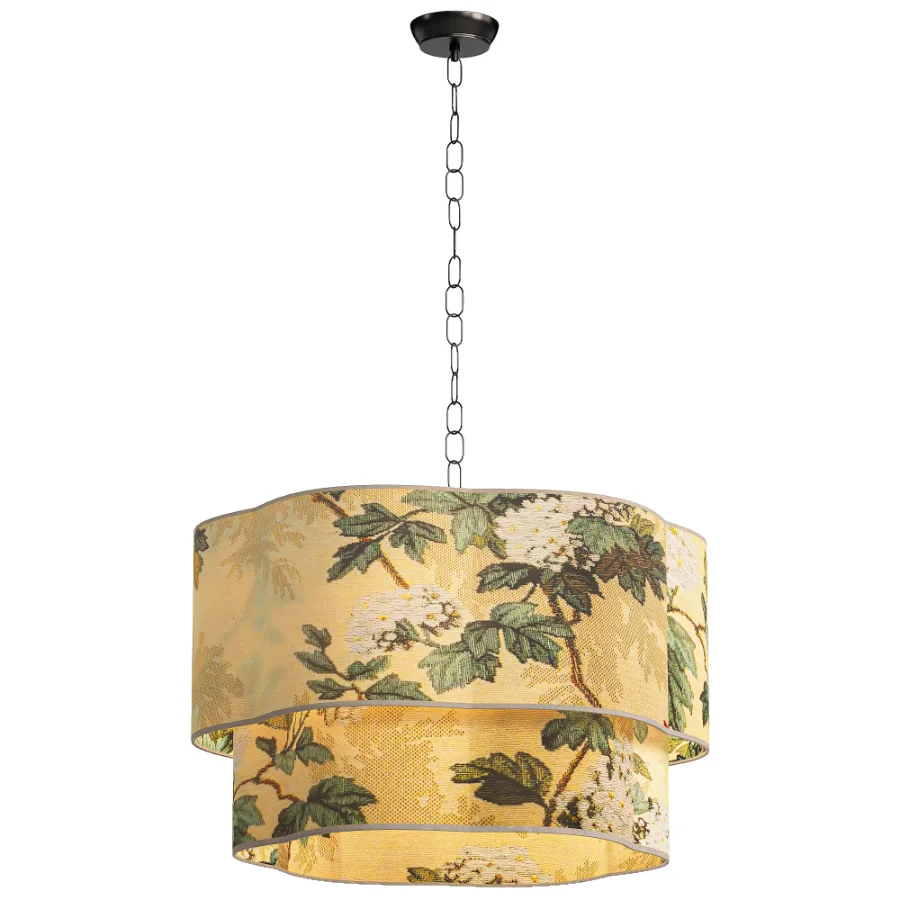 Light Linen Drum Dimmable Chandelier - Image 2
