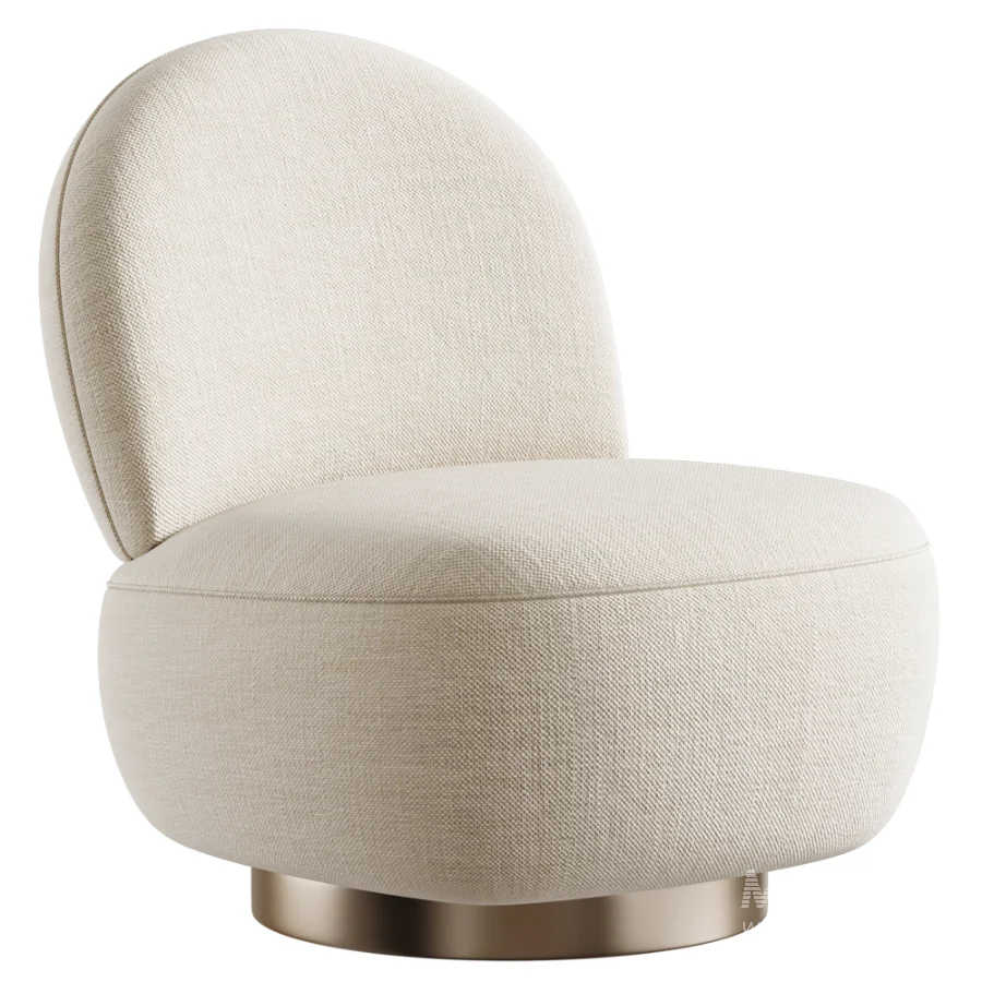 Swivel Chair Clement in Boucle Cream - Image 2