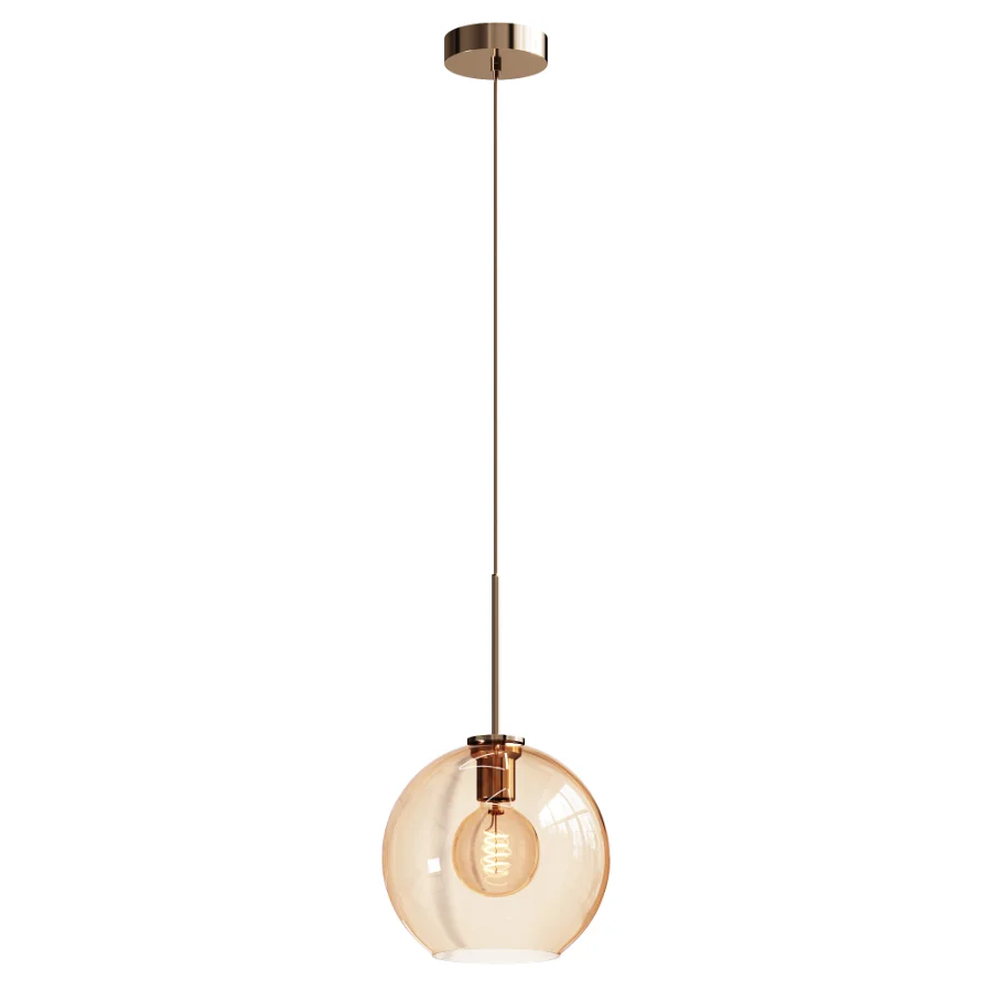 Modern Cognac Glass Pendant Light - Image 2