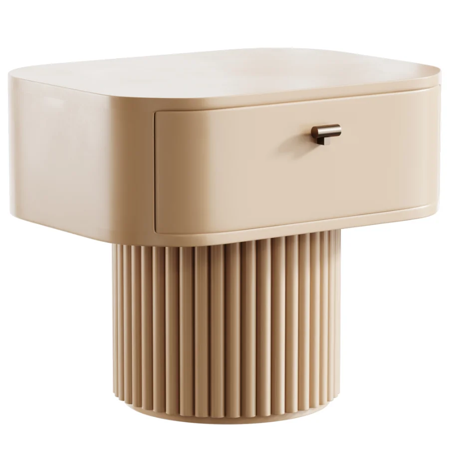 Cannele enamel nightstand with slats - Image 4