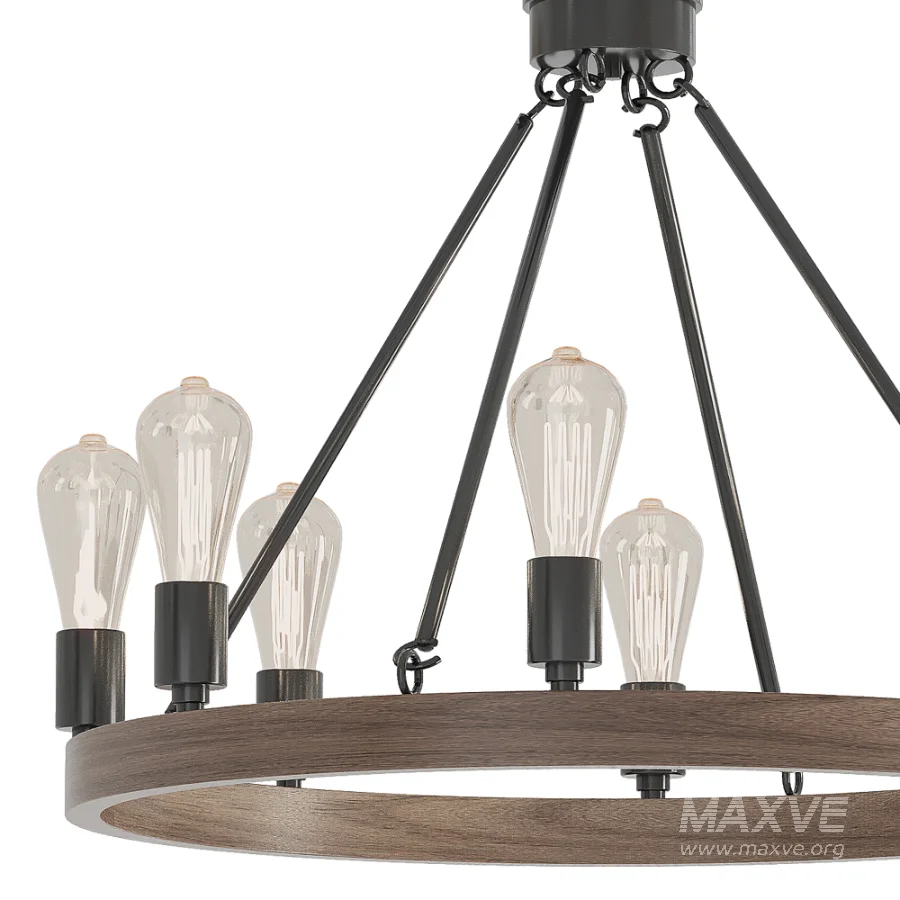 Wagon Wheel Chandelier - Image 4