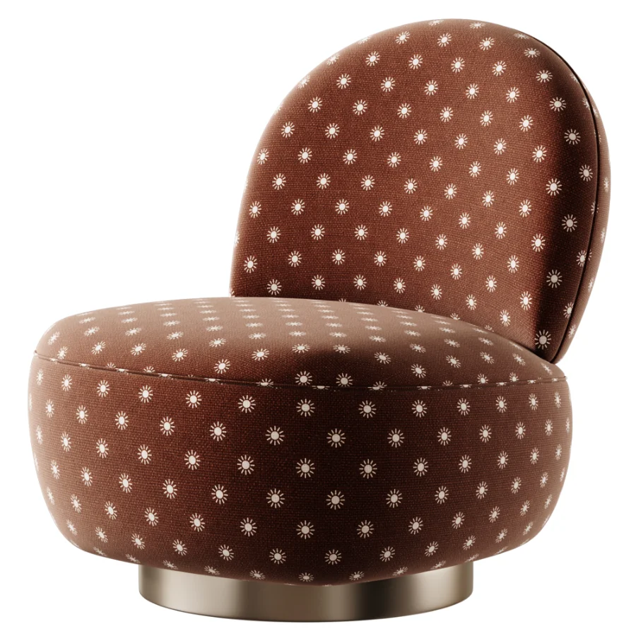 Swivel Chair Clement in Boucle Cream - Image 4
