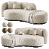Tiffany Off White Boucle Lounge Sofa - Thumbnail 1