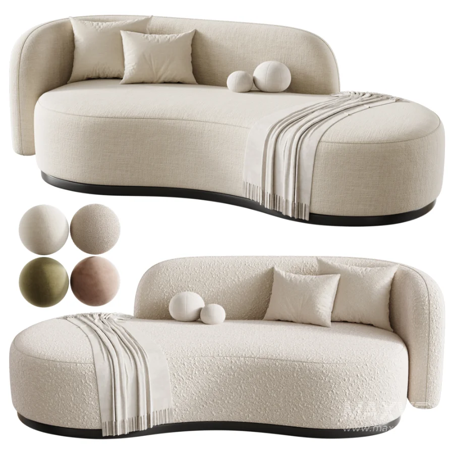 Tiffany Off White Boucle Lounge Sofa - Image 1