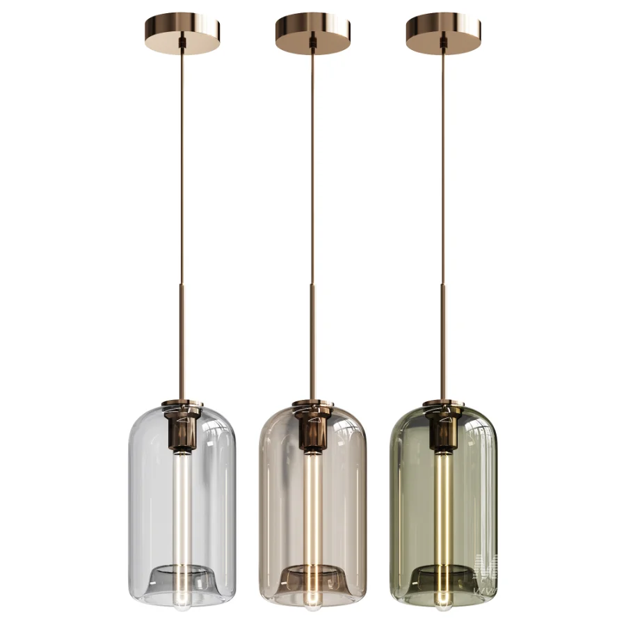 Modern Cognac Glass Pendant Light - Image 3
