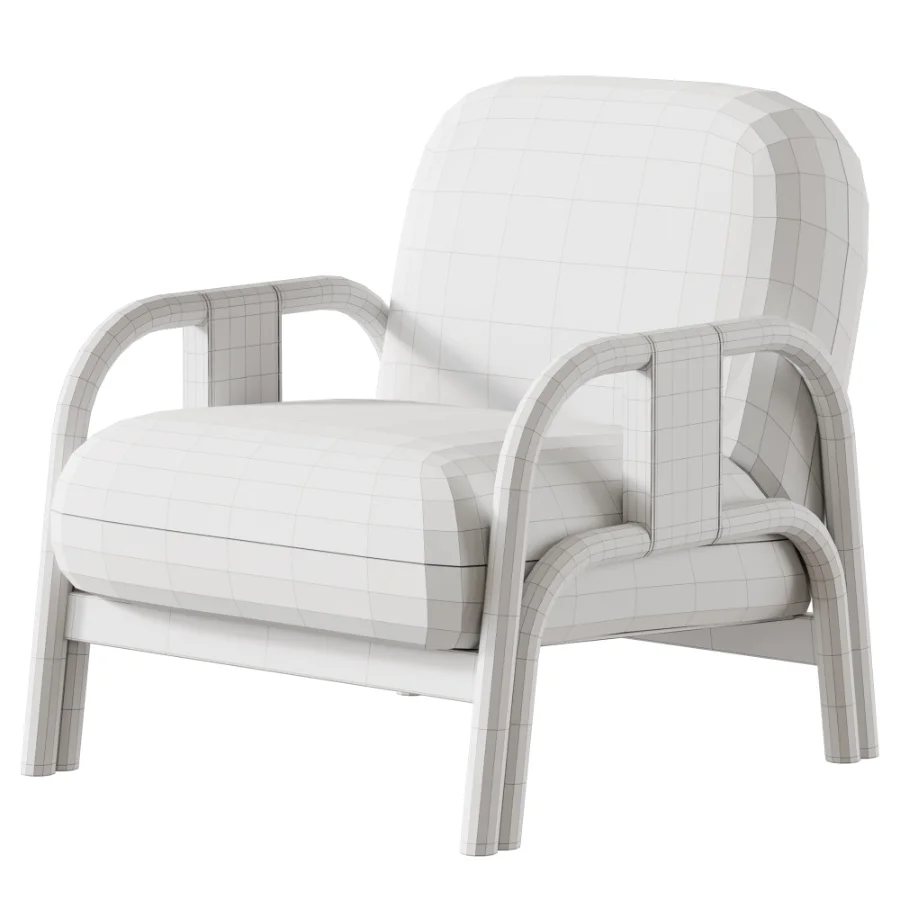 Vindy ash and velour lounge chair - Image 7
