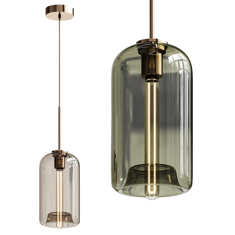 Modern Cognac Glass Pendant Light - Image 1
