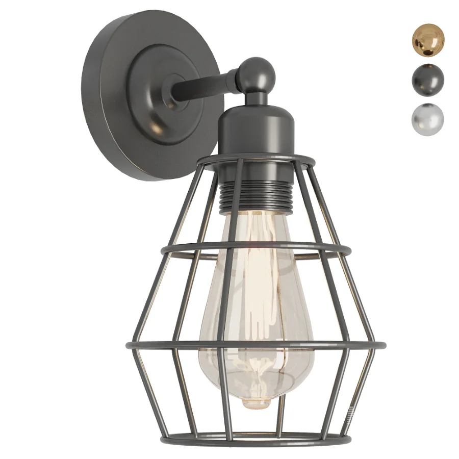 Wire Cage Wall Lamp - Image 1