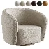Modern Jacquard Swivel Barrel Accent Chair - Thumbnail 1