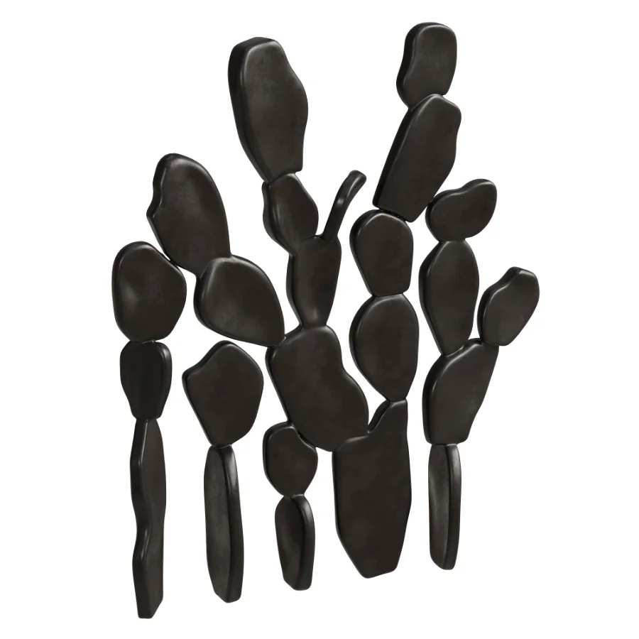 Modern Black Metal Cactus Floor Decor Set - Image 5