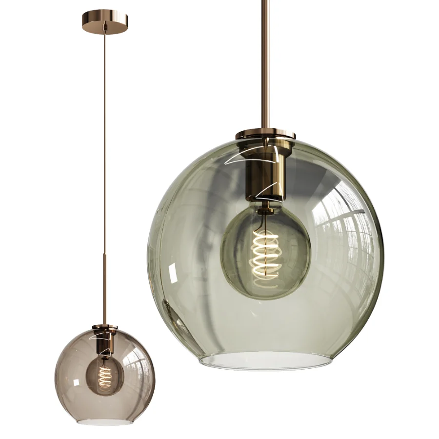 Modern Cognac Glass Pendant Light - Image 1