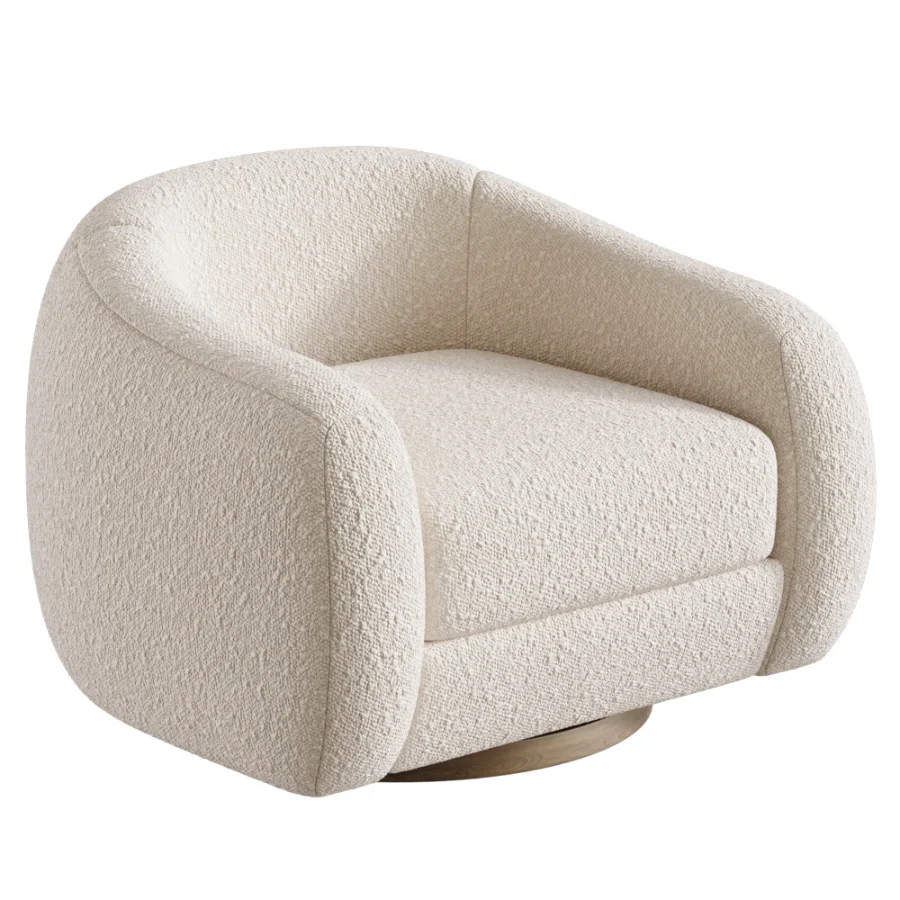 Laszlo Caramel Brown Leather Swivel Chair - Image 3