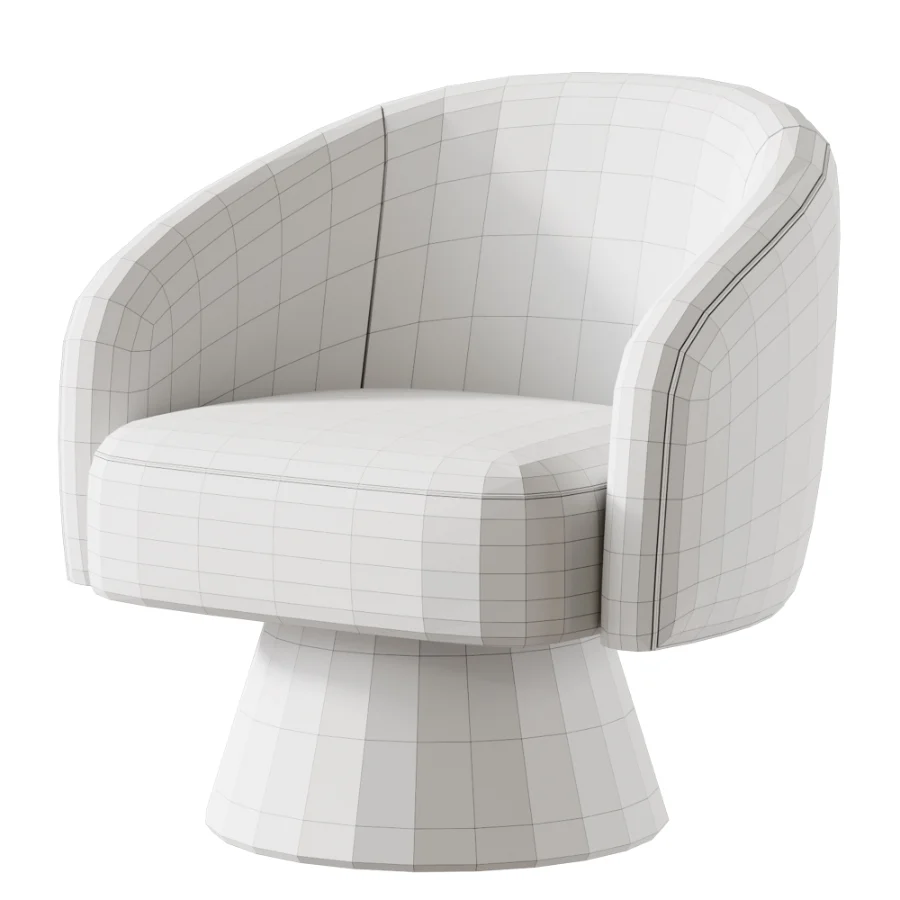 Lenn swivel armchair chenille taupe - Image 6