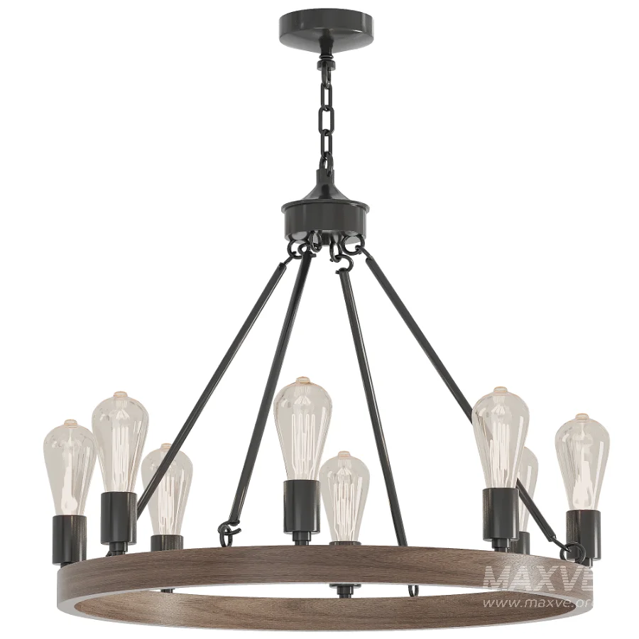 Wagon Wheel Chandelier - Image 1