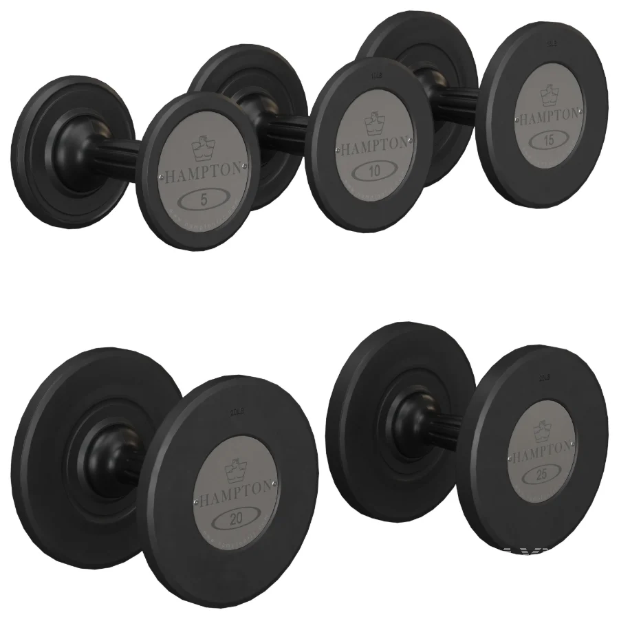 GEL GRIP Urethane Dumbbells Black - Image 3
