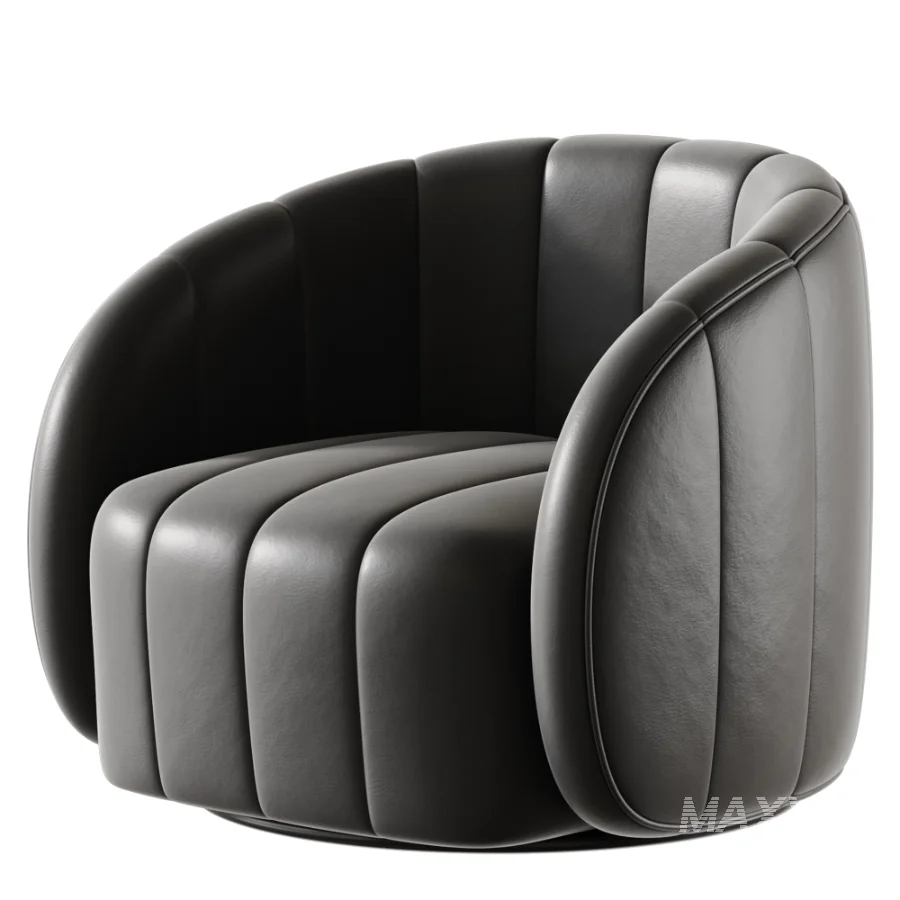 Upholstered Swivel Barrel Chair - Image 4