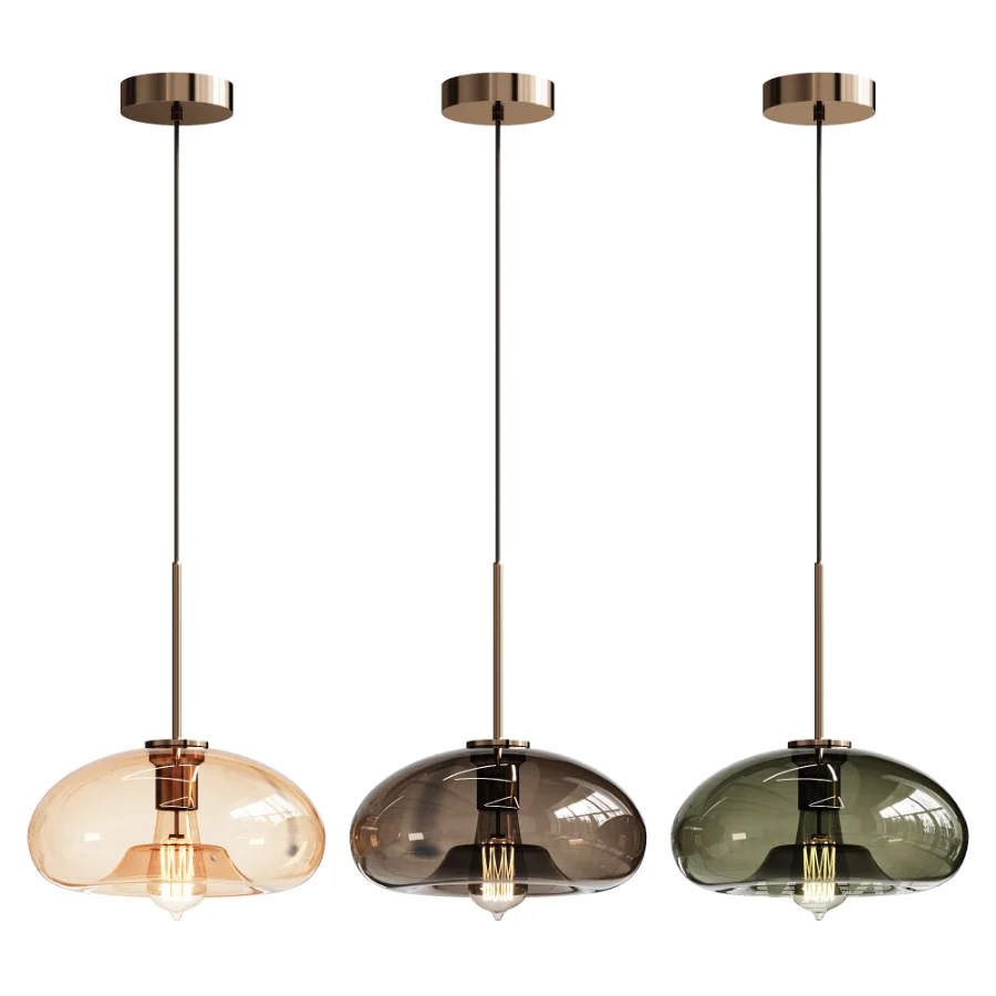 Modern Cognac Glass Pendant Light - Image 3