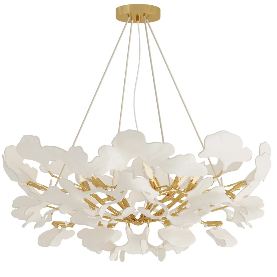 Ceramic Ginkgo Leaf Chandeliers - Image 1