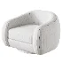 Laszlo Caramel Brown Leather Swivel Chair - Thumbnail 6