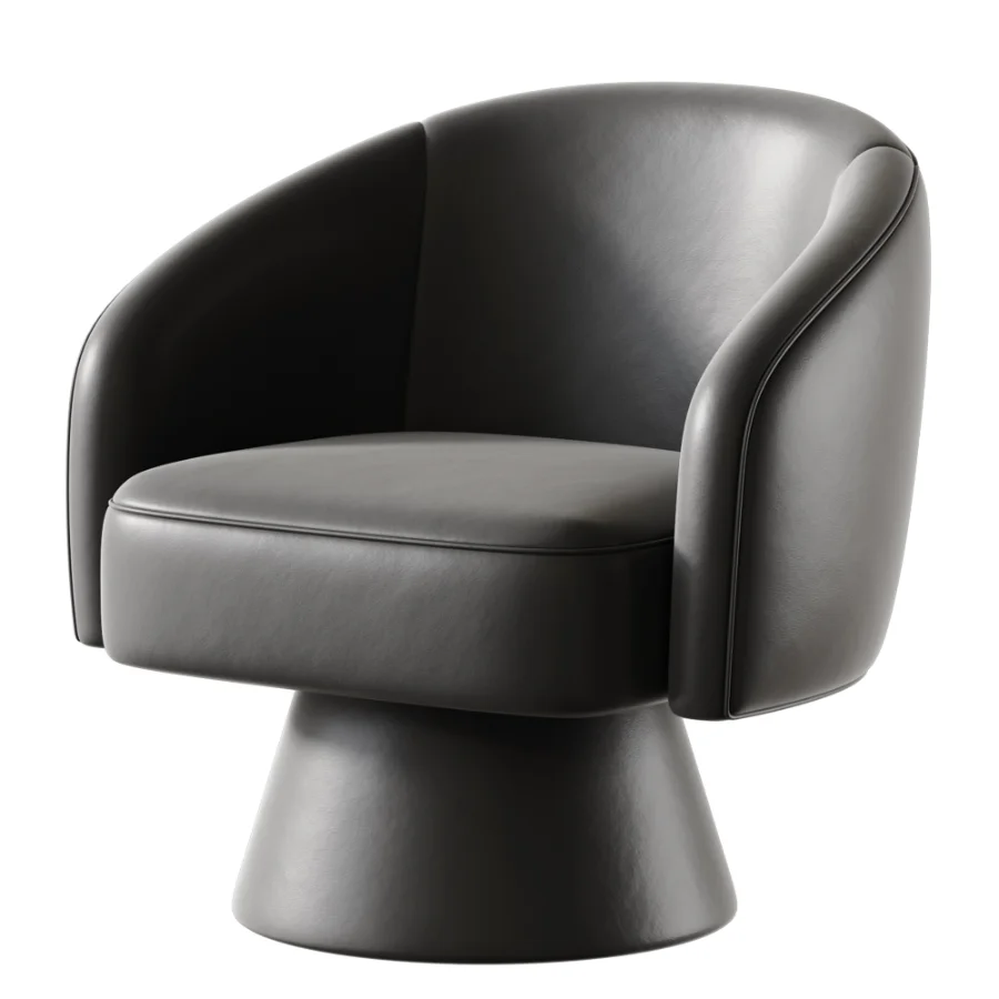 Lenn swivel armchair chenille taupe - Image 5