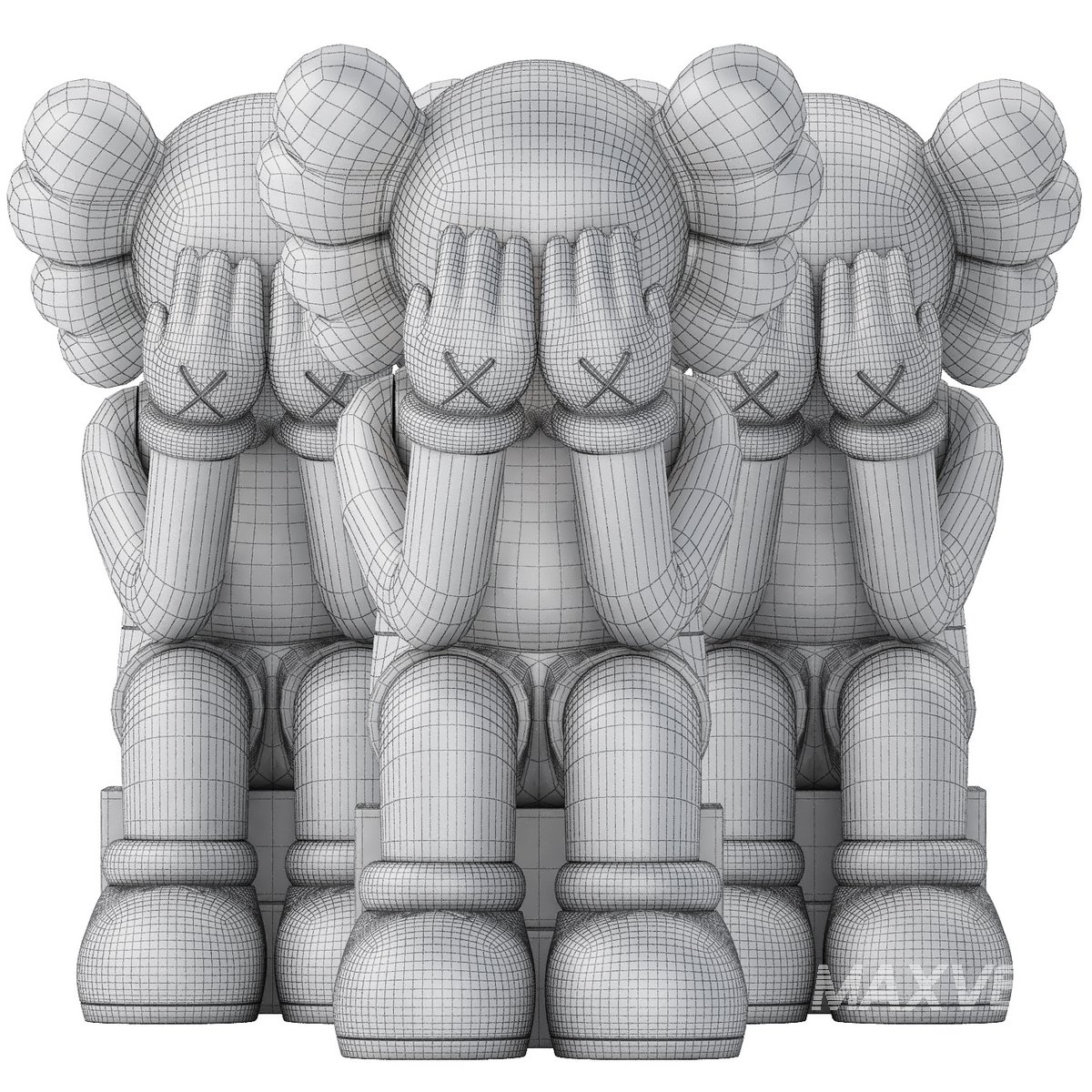 kaws passing through open edition vinyl figure 3d model