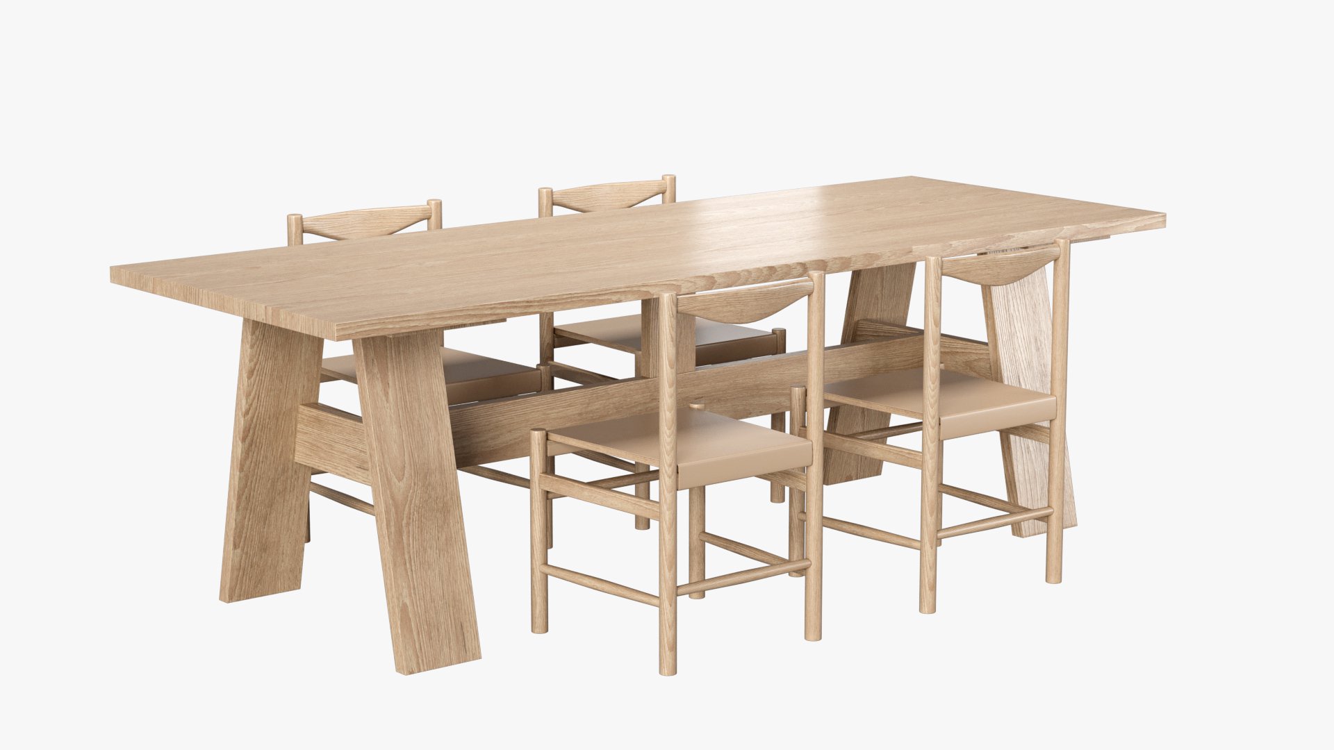 range chair mesa comedor table - 3D Thumbnail