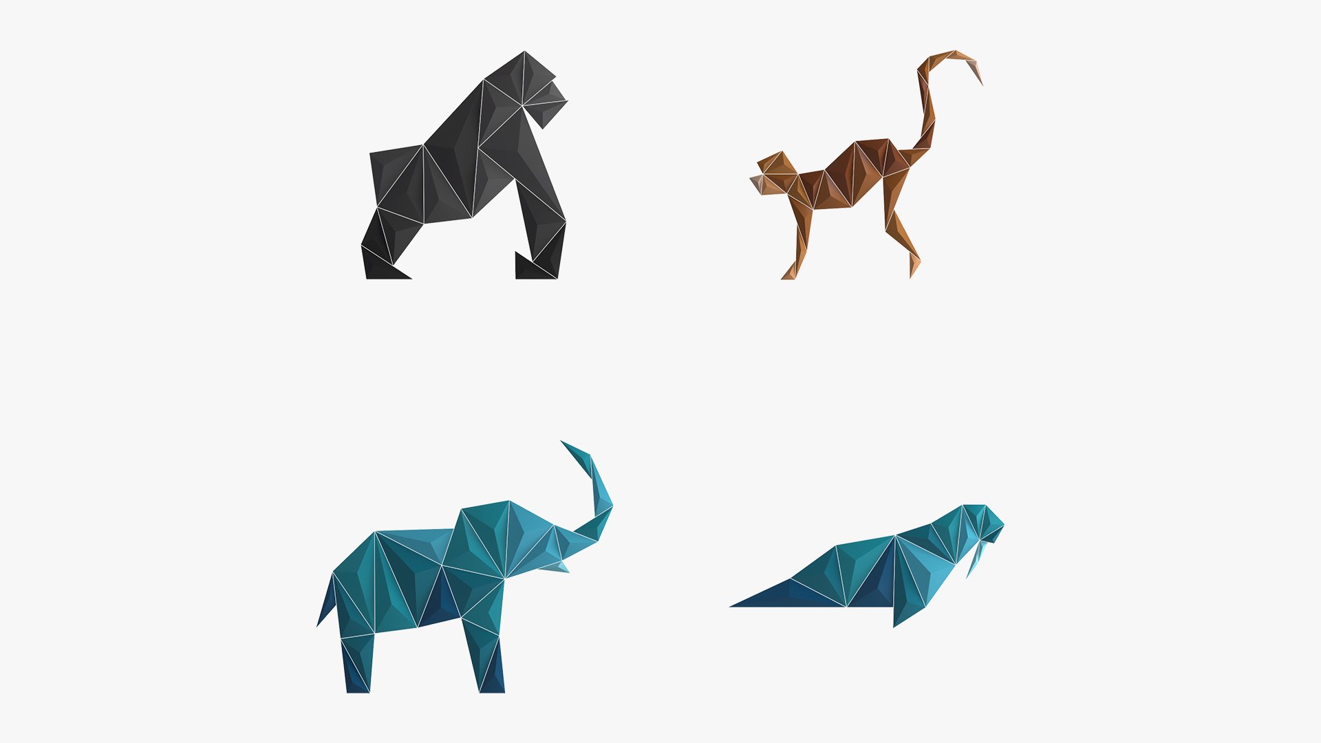 Paper art work 25 PBR - 3D Thumbnail